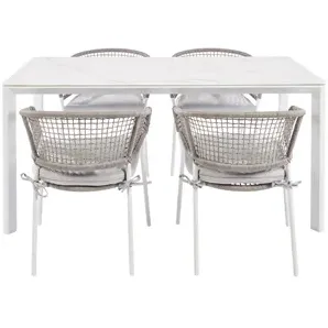 Central Park - Praxis Eigen Merk Central Park Tuintafel Ciotat Aluminium/glas 160x90cm Wit