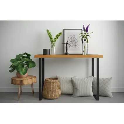 Duraline Tafelpoot Plat Staal Mat Zwart 4x38,5x71cm, foto 4