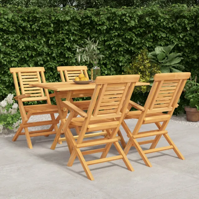 vidaXL 5-delige Tuinset massief teakhout bruin, foto 2