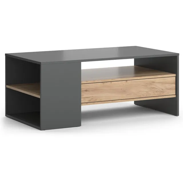 Vicco Fabien Salontafel – 110 x 60 cm Krachtige eik goud Goudkleurig Eiken