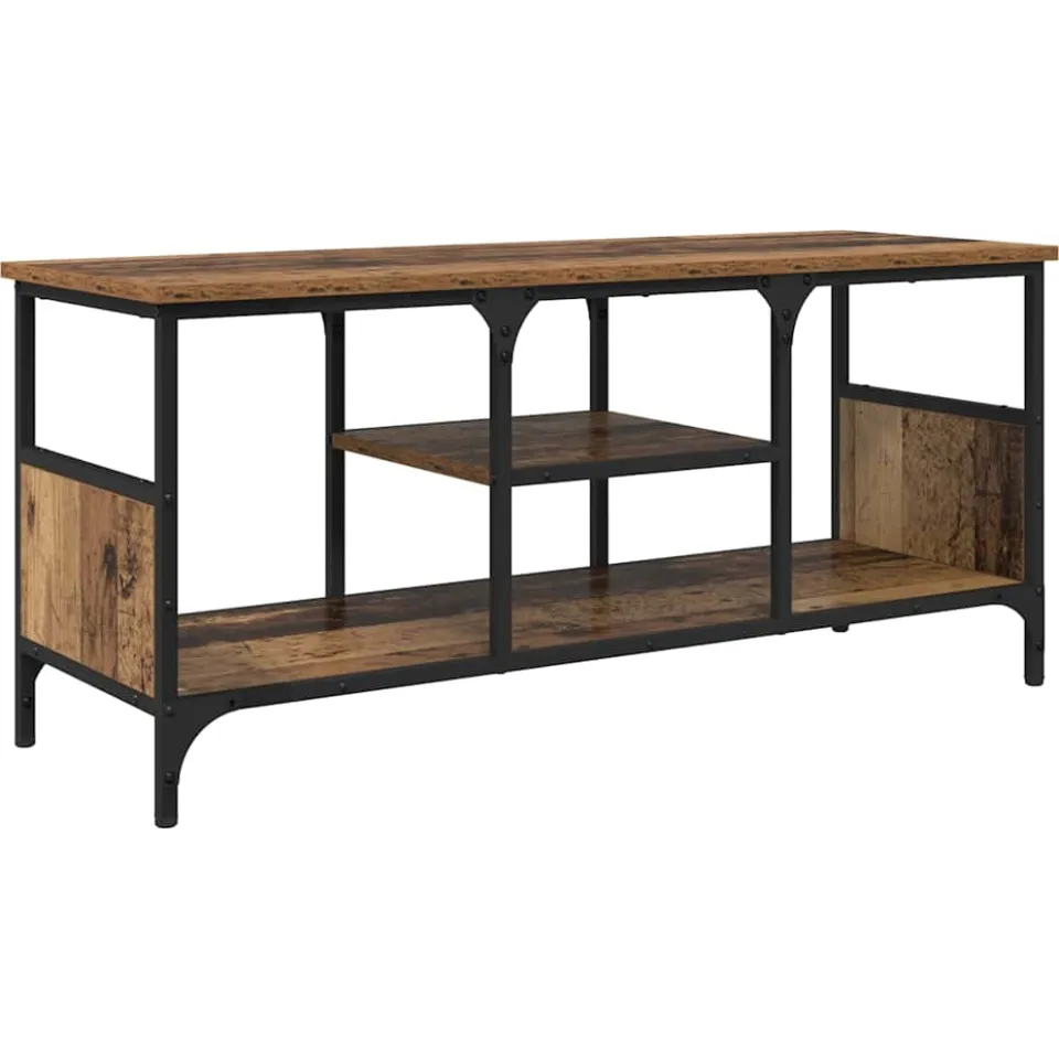 vidaXL TV-kast Oud Hout 100 x 35 x 45 cm Gemonteerd hout en ijzer bruin, foto 3