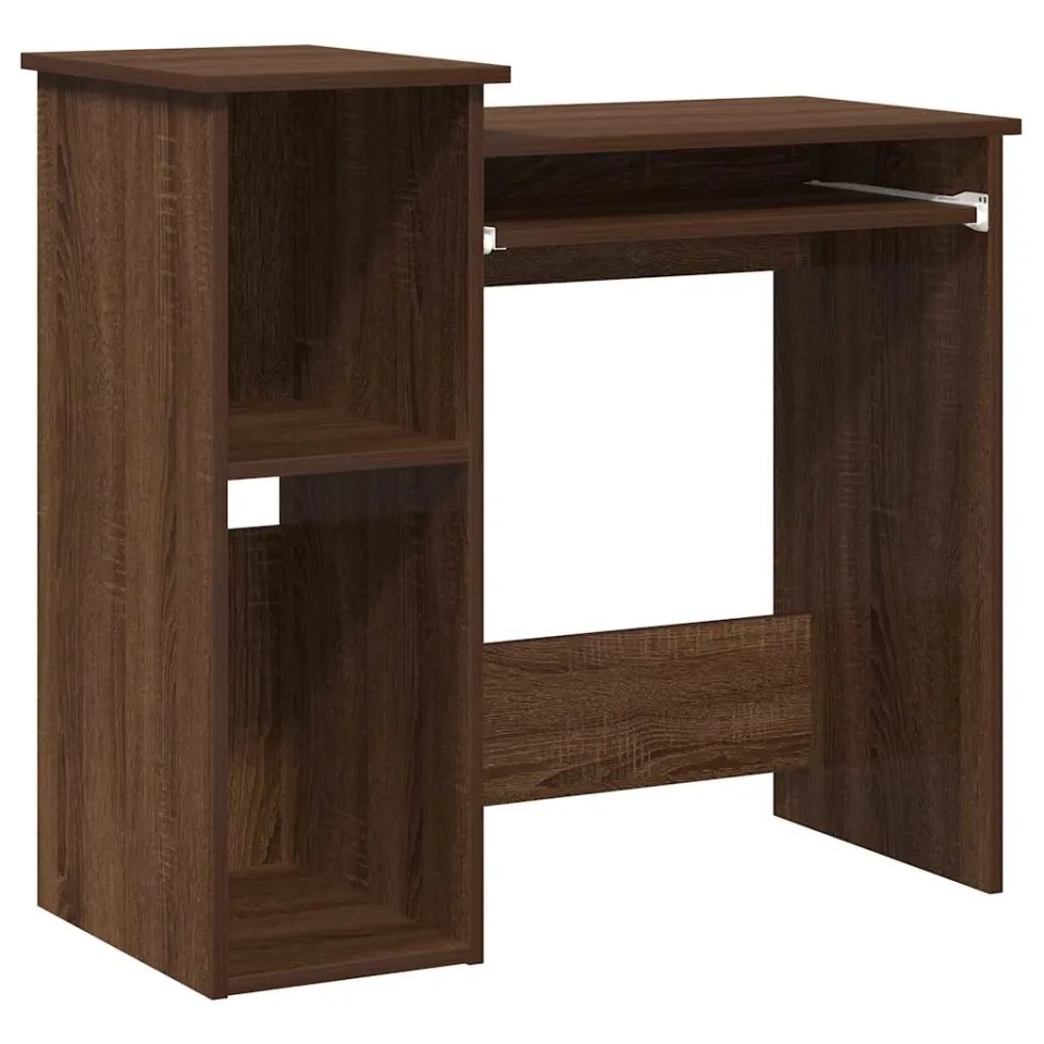 vidaXL Bureau met schappen 84x40x78 cm bewerkt hout bruineikenkleur, foto 3