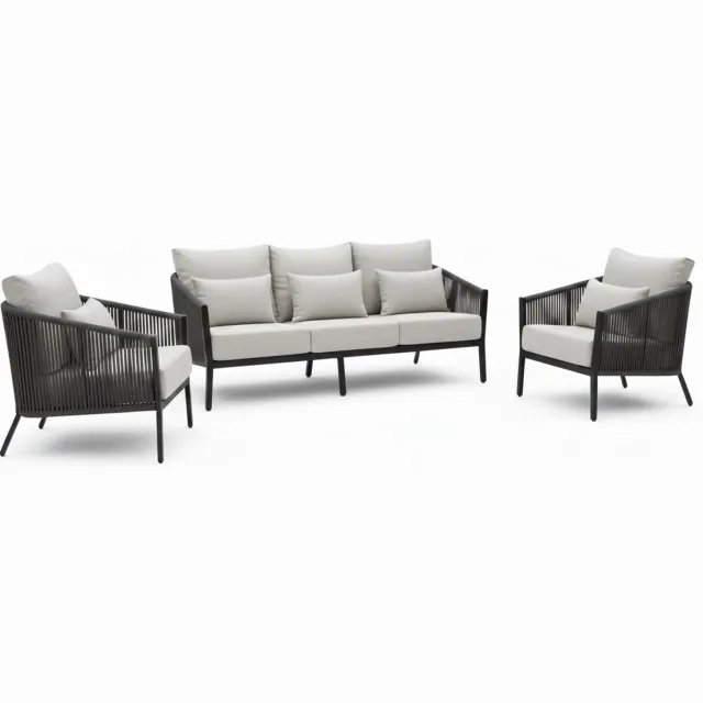 Belito Ouddorp Loungeset | 5-Persoons | Rope | All-Weather | Nr.4 Zwart