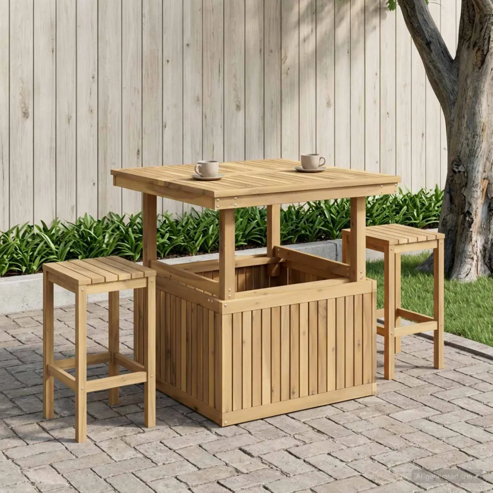 vidaXL Tuinfoto Tafel Massief Acaciahout Hoogte Verstelbaar LAREN bruin, foto 3
