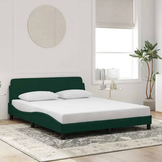 vidaXL Bedframe "Dover" 160x200 cm fluweel donkergroen