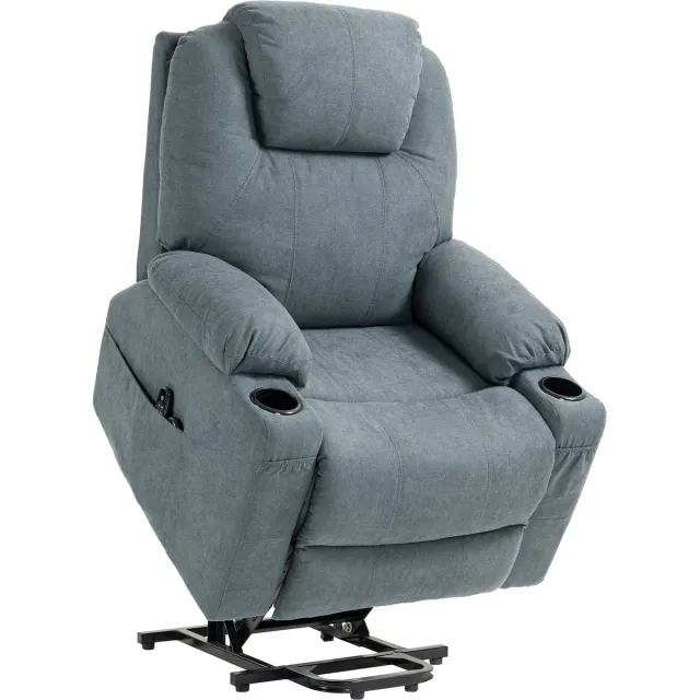 Homona Elektrische sta-opfauteuil - Met 8 massagepunten en lendenverwarming - Met bekerhouder - 90 x 101 x 107 cm - Donkergrijs
