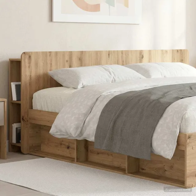 vidaXL Hoofdeinde kas Artisanaal eiken 200 cm Bewerkt hout Bruin