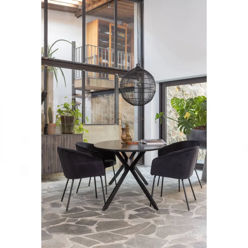 WOOOD Bruno Eettafel Ovaal - Mdf - Zwart - 75x220x100, foto 4