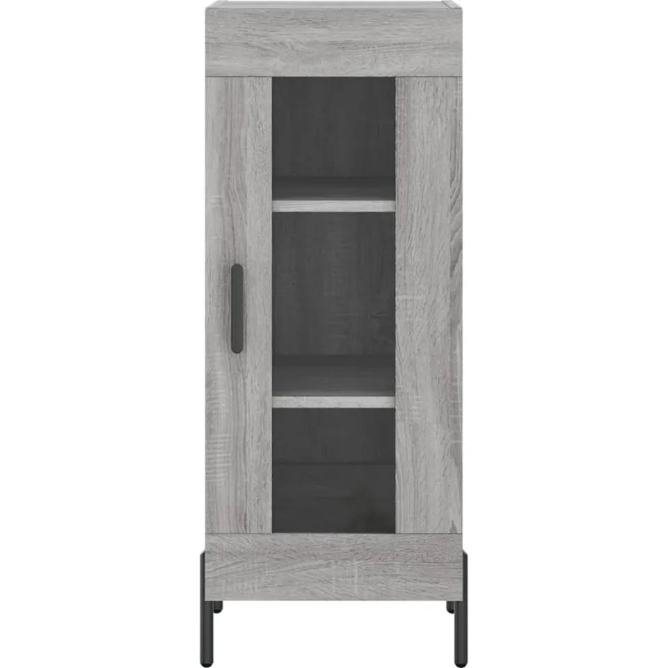 vidaXL Dressoir 34,5x34x90 cm bewerkt hout grijs sonoma eikenkleurig