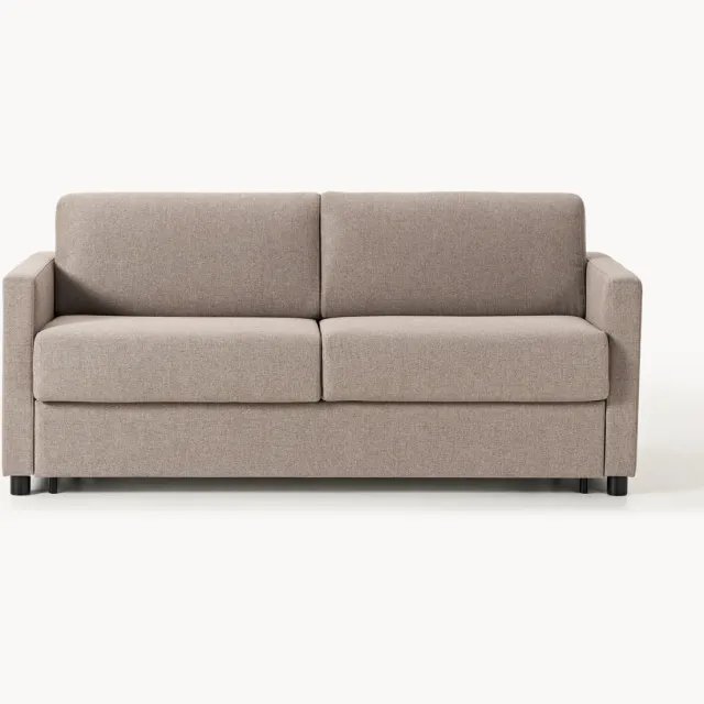 Westwing Collection Slaapbank Morgan met matras (2-zits) Taupe