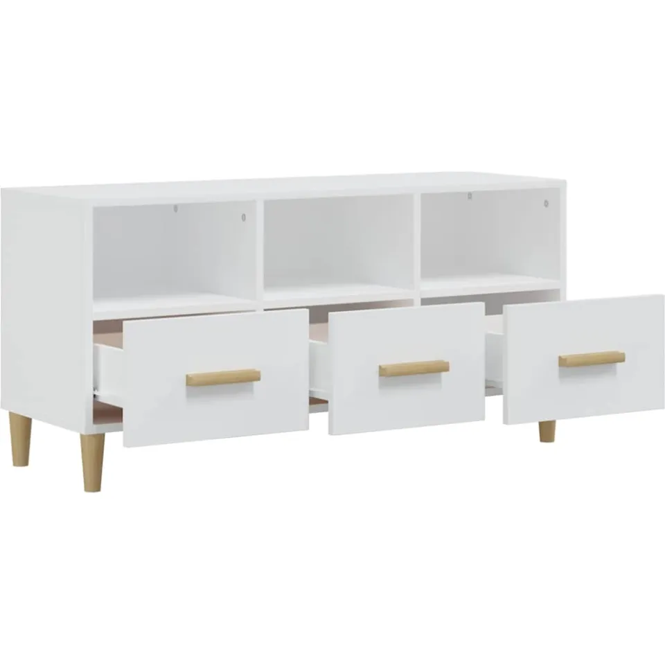 vidaXL Tv-meubel 102x36x50 cm bewerkt hout wit, foto 4