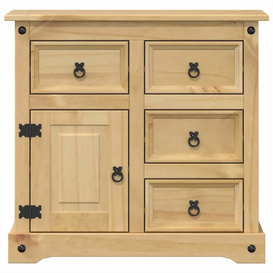 vidaXL Dressoir Corona 80x40x75 cm massief grenenhout bruin, foto 4