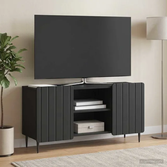 vidaXL TV-kast 102 x 34,5 x 52 cm Zwart Bewerkt hout