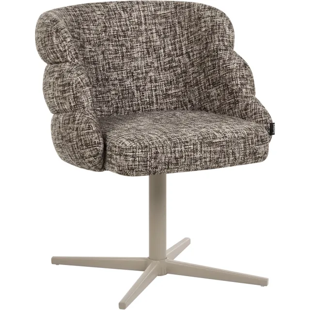 Beliani YOUNGSTOWN - Eetkamerstoel draaibaar - Taupe - Polyester Beige