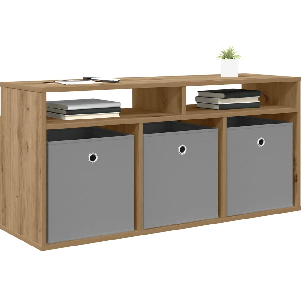 vidaXL Laagkast 102 x 32 x 48,5 cm Artisan Eiken