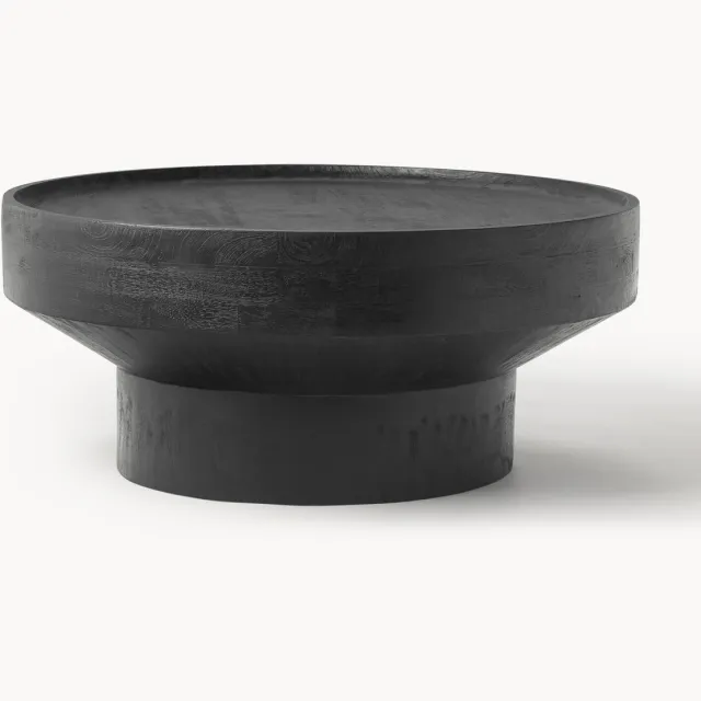 Westwing Collection Ronde salontafel Benno van mangohout Zwart