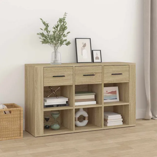 vidaXL Dressoir 100x30x59,5 cm bewerkt hout sonoma eikenkleurig Bruin