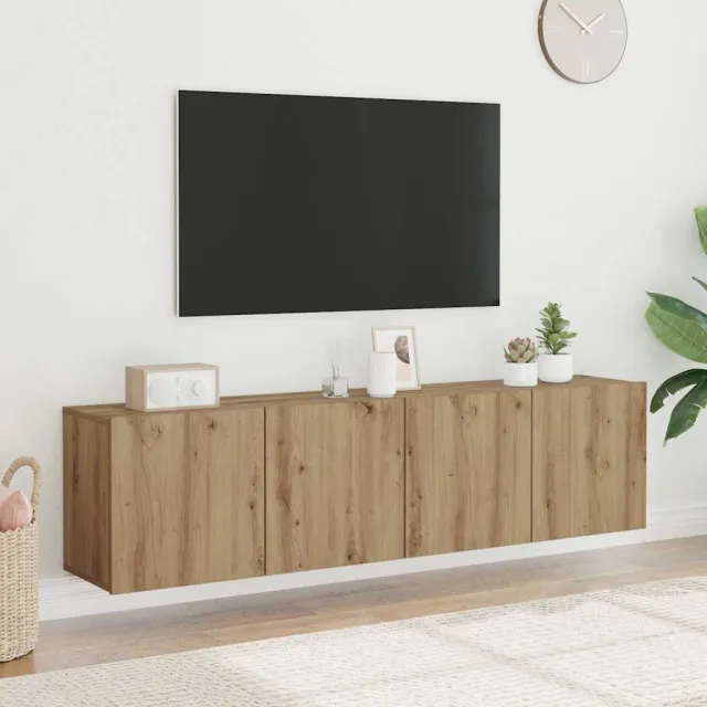 vidaXL Tv-meubels 2 st wandgemonteerd 80x30x41cm artisanaal eikenkleur Bruin
