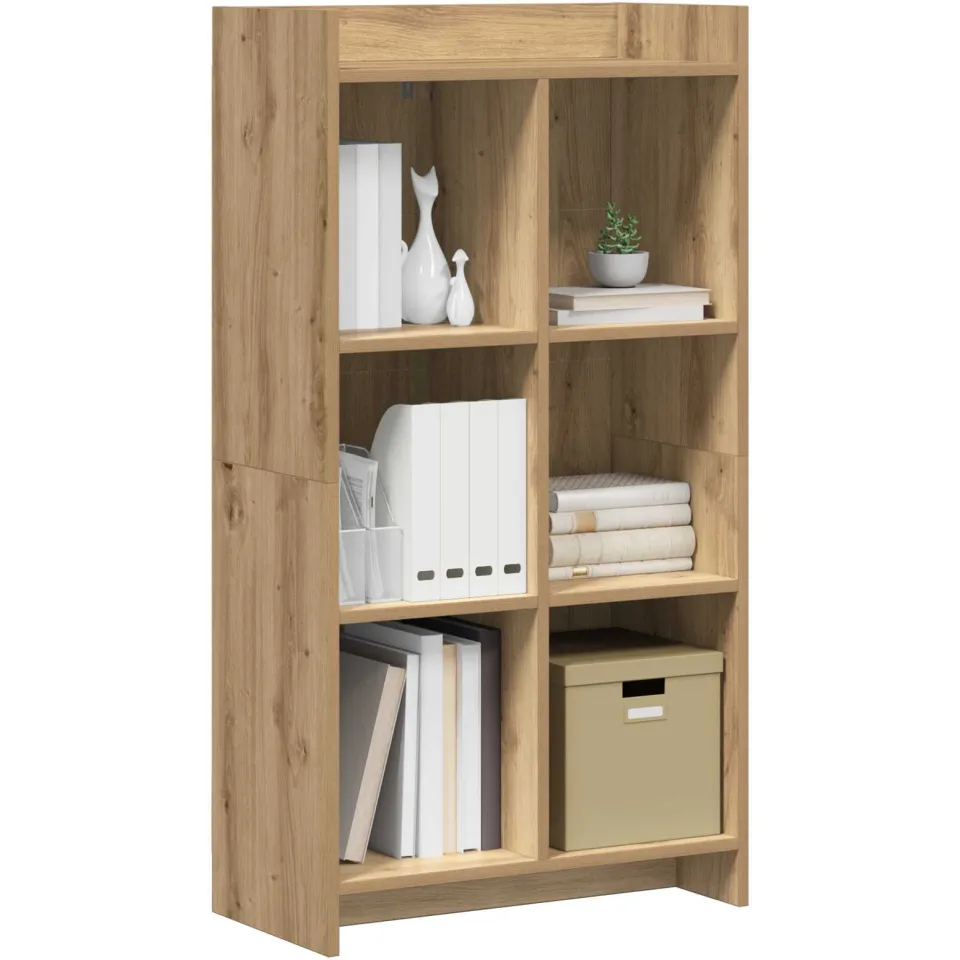 vidaXL Boekenkast 6-laags 59 x 30 x 111 cm Artisanaal eiken, foto 3