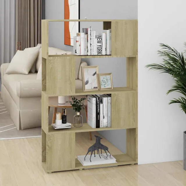 vidaXL Boekenkast/kamerscherm 80x24x124,5 cm bewerkt hout sonoma eiken Bruin