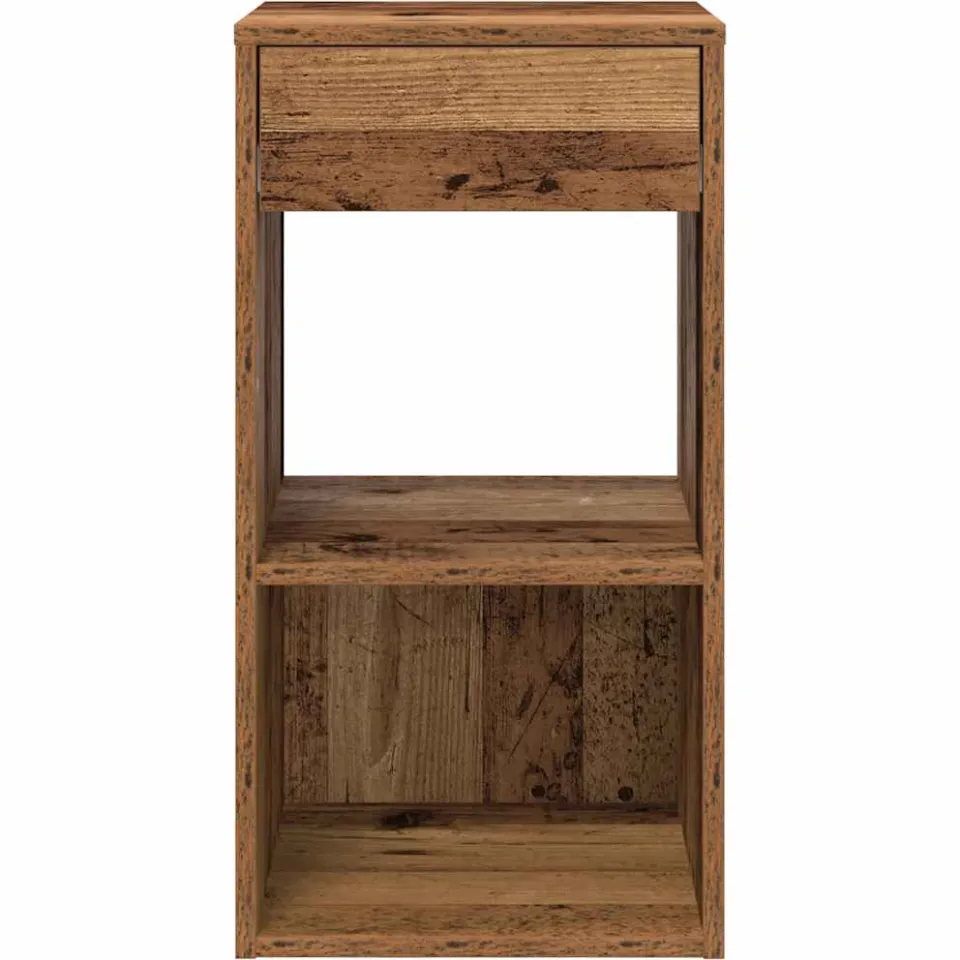 vidaXL Nachtkastjes 2 st met lade 35x34x66,5 cm oud houtkleurig bruin, foto 4