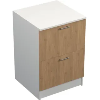 Prim Onderkast - 2 Lades - Eikkleur - Melamine - 60x89x59cm Hout