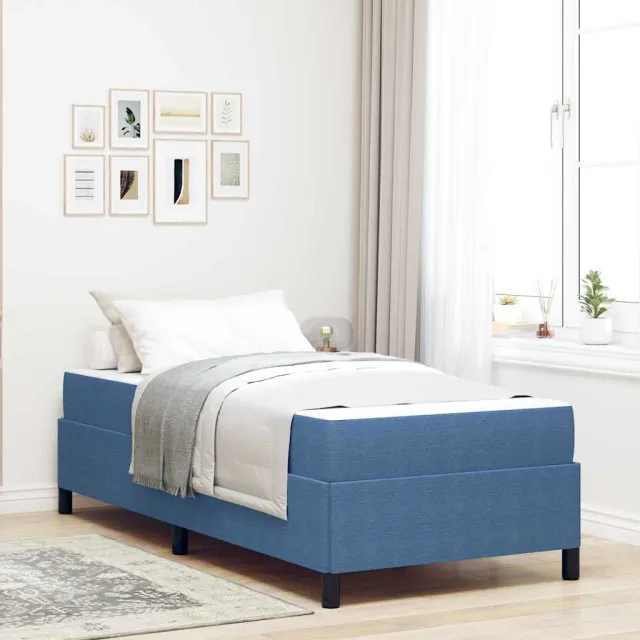 vidaXL Bedframe met matras Blauw 90 x 190 cm Stof