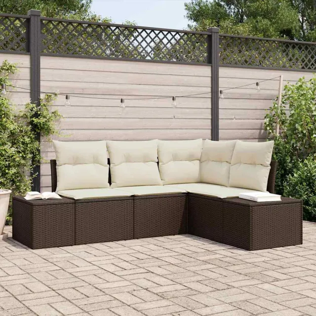 vidaXL Tuin Sofa Set 4 st Bruin poly rattan, foto 2