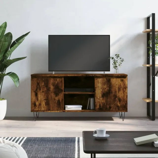 vidaXL Tv-meubel 104x35x50 cm bewerkt hout gerookt eikenkleurig, foto 2