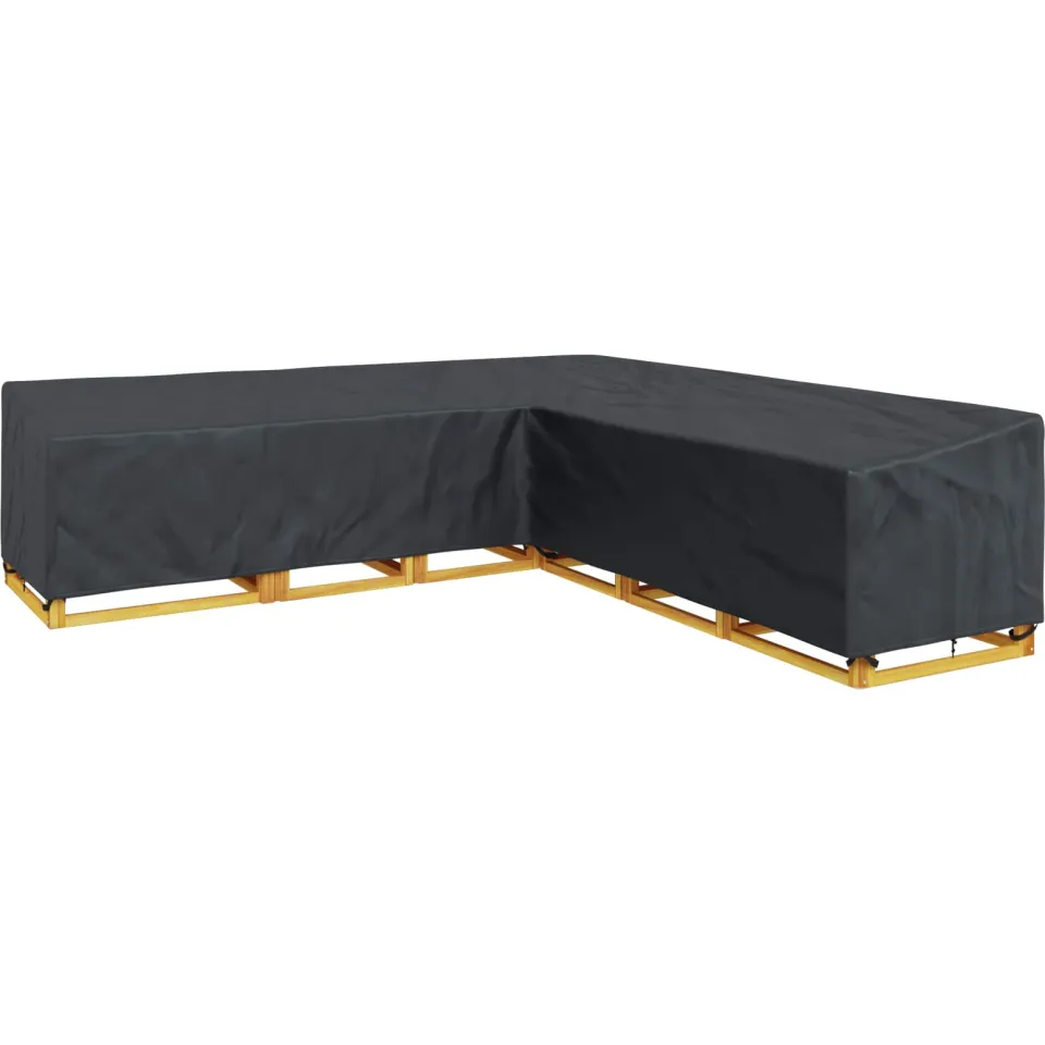 vidaXL Meubelhoes 325 x 325 x 80 cm 210D Oxford Stof L-vorm Waterdicht zwart, foto 2