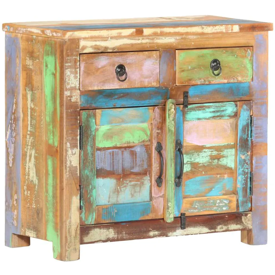 vidaXL Dressoir 70x35x65 cm massief gerecycled hout meerkleurig, foto 4