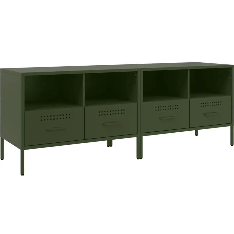 vidaXL Tv-meubelen 2 st 68x39x50,5 cm staal olijfgroen