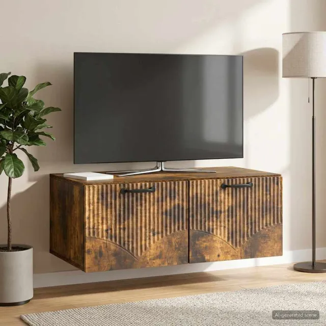 vidaXL Wandbeugel TV-kast Gerookt eiken 78,5 x 41 x 30 cm Bewerkt hout Bruin
