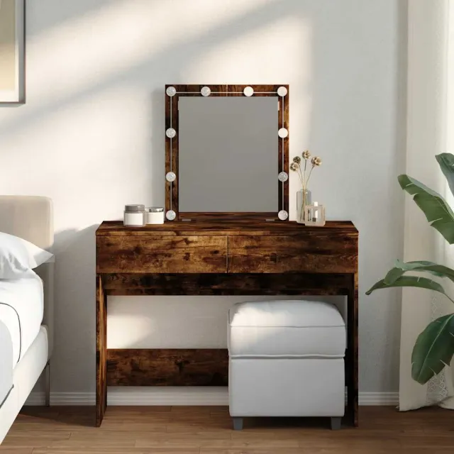 vidaXL Kaptafel met LED 100x40x130 cm gerookt eikenkleurig, foto 2