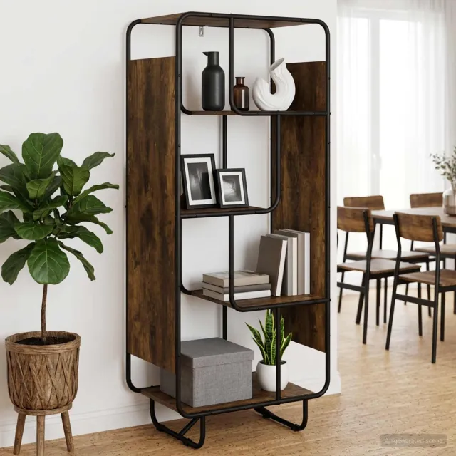 vidaXL Hoge kast Gerookt eiken 60 x 37,5 x 144 cm Bewerkt hout, foto 2
