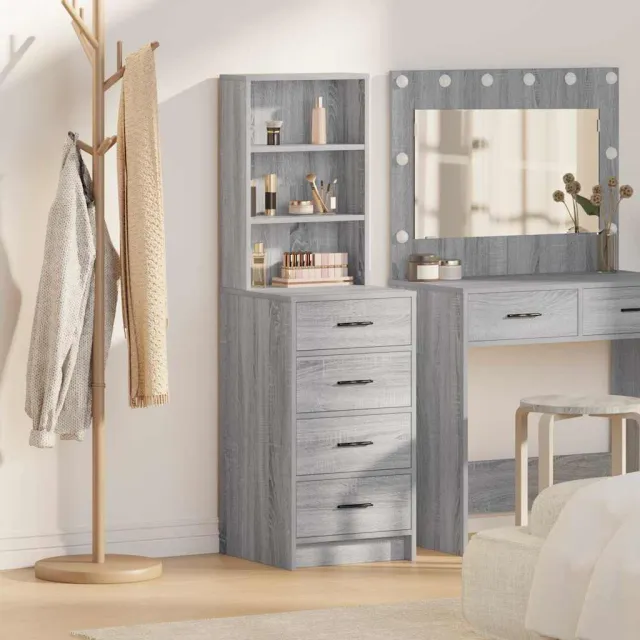 vidaXL Highboard Grijs sonoma 40 x 41 x 135 cm Bewerkt hout, foto 2
