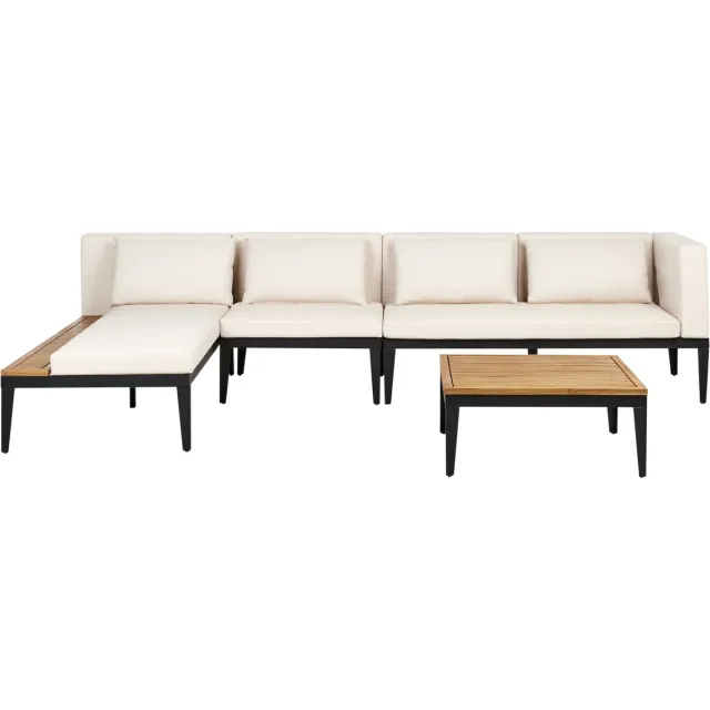 Beliani BRACCIANO - Loungeset 4-zits - Lichtbeige - Gecertificeerd acaciahout
