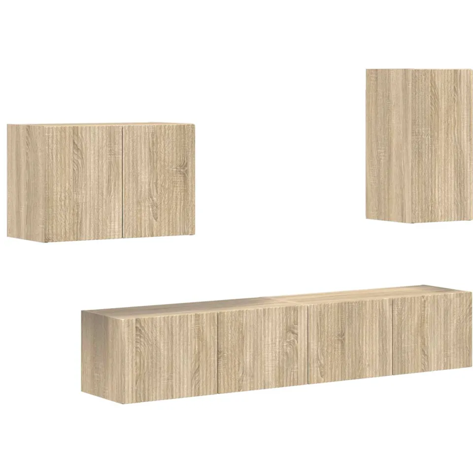 vidaXL TV Wandkast Set 4 st Sonoma Eiken Bewerkt hout, foto 3