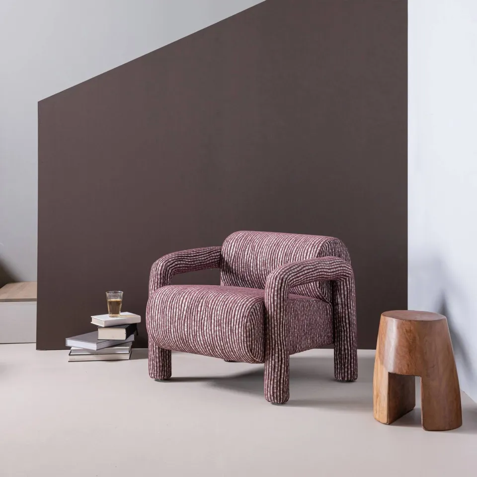 WOOOD Lenny Fauteuil - Dessin - Grijsblauw - 65x76x82, foto 3