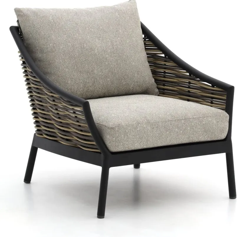Apple Bee Milou/Tonga stoel-bank loungeset 5-delig 6-zits zwart, foto 2
