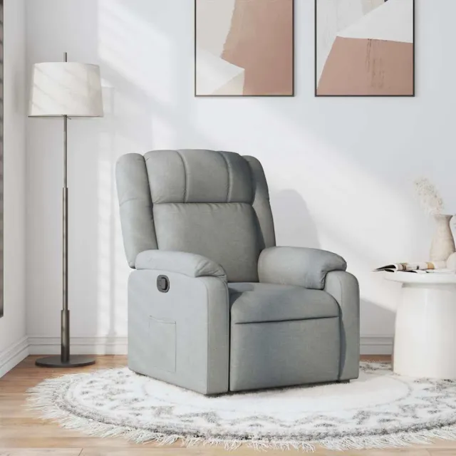 vidaXL Fauteuil verstelbaar stof lichtgrijs