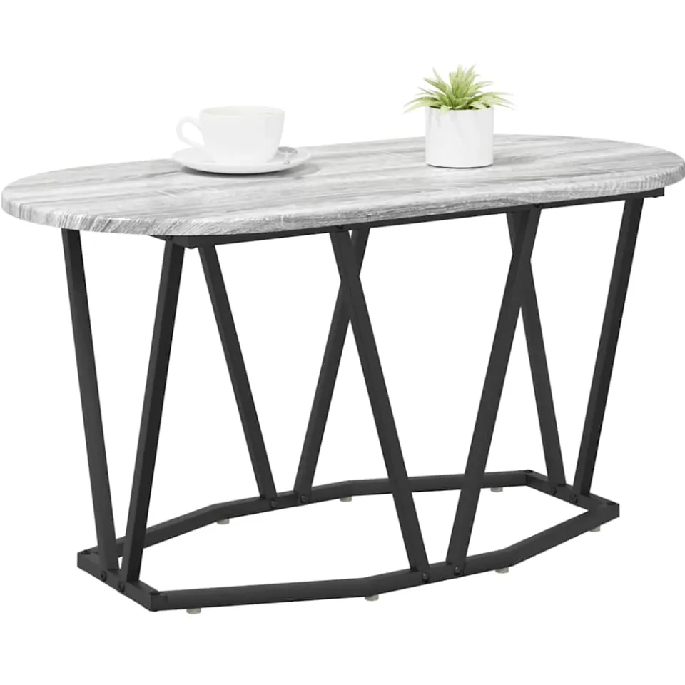 vidaXL Salontafel Grijs 80 x 40 x 40.5 cm Bewerkt hout en metaal