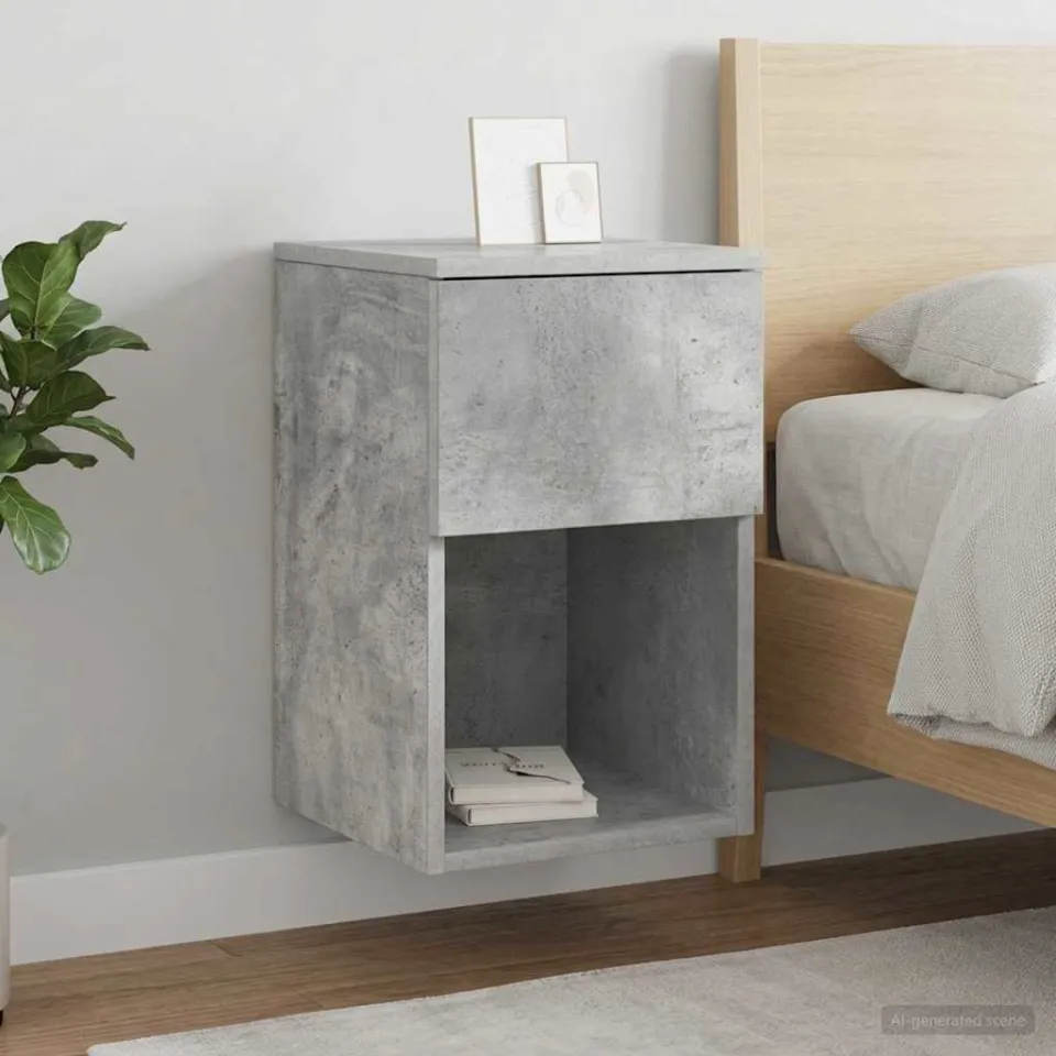 vidaXL Bed kast 2 st Betongrijs 29 x 31,5 x 49 cm Bewerkt hout grijs, foto 4