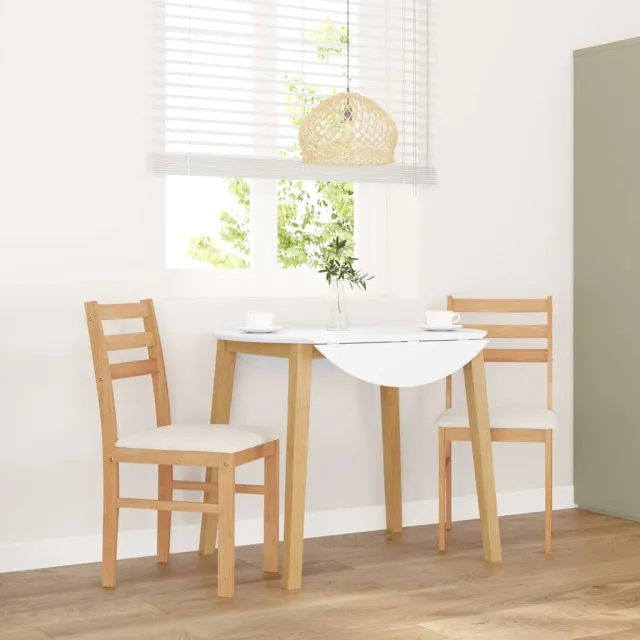 vidaXL Eetkamerstoelen met kussens 2 st massief hout rubber Bruin