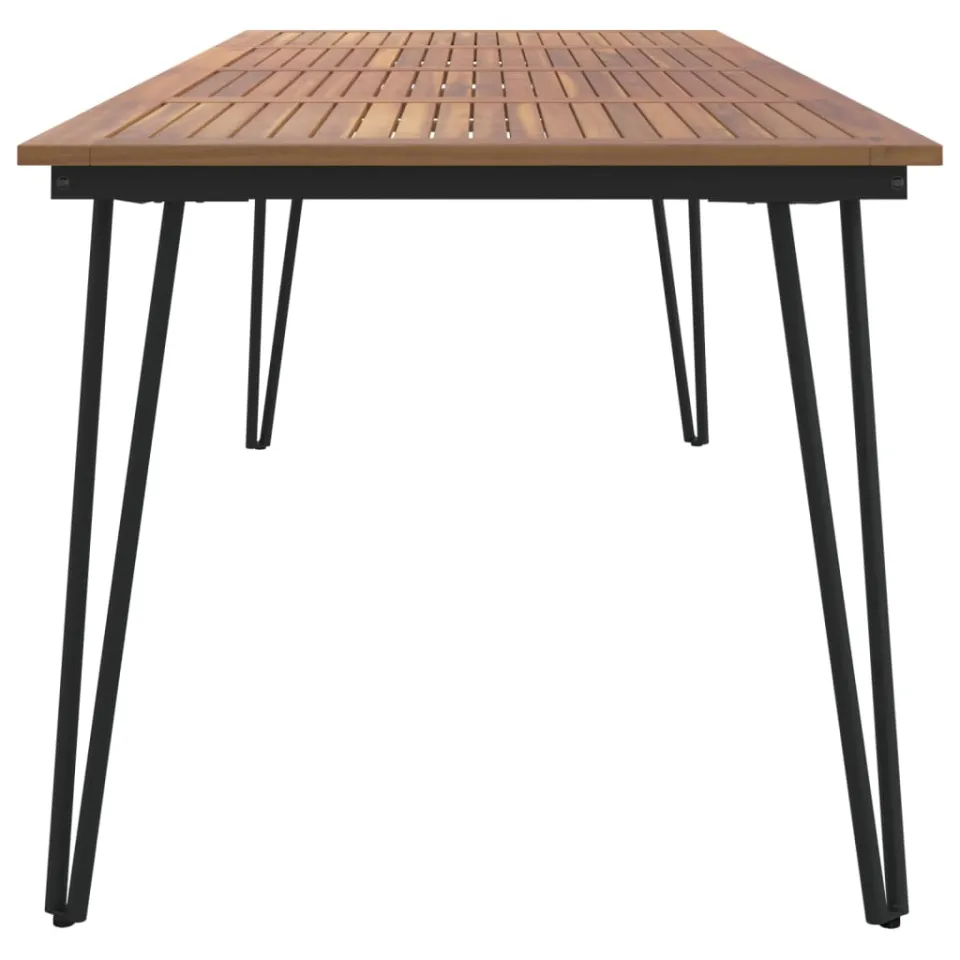 vidaXL Tuintafel met haarspeldpoten 200x90x75 cm massief acaciahout bruin, foto 4
