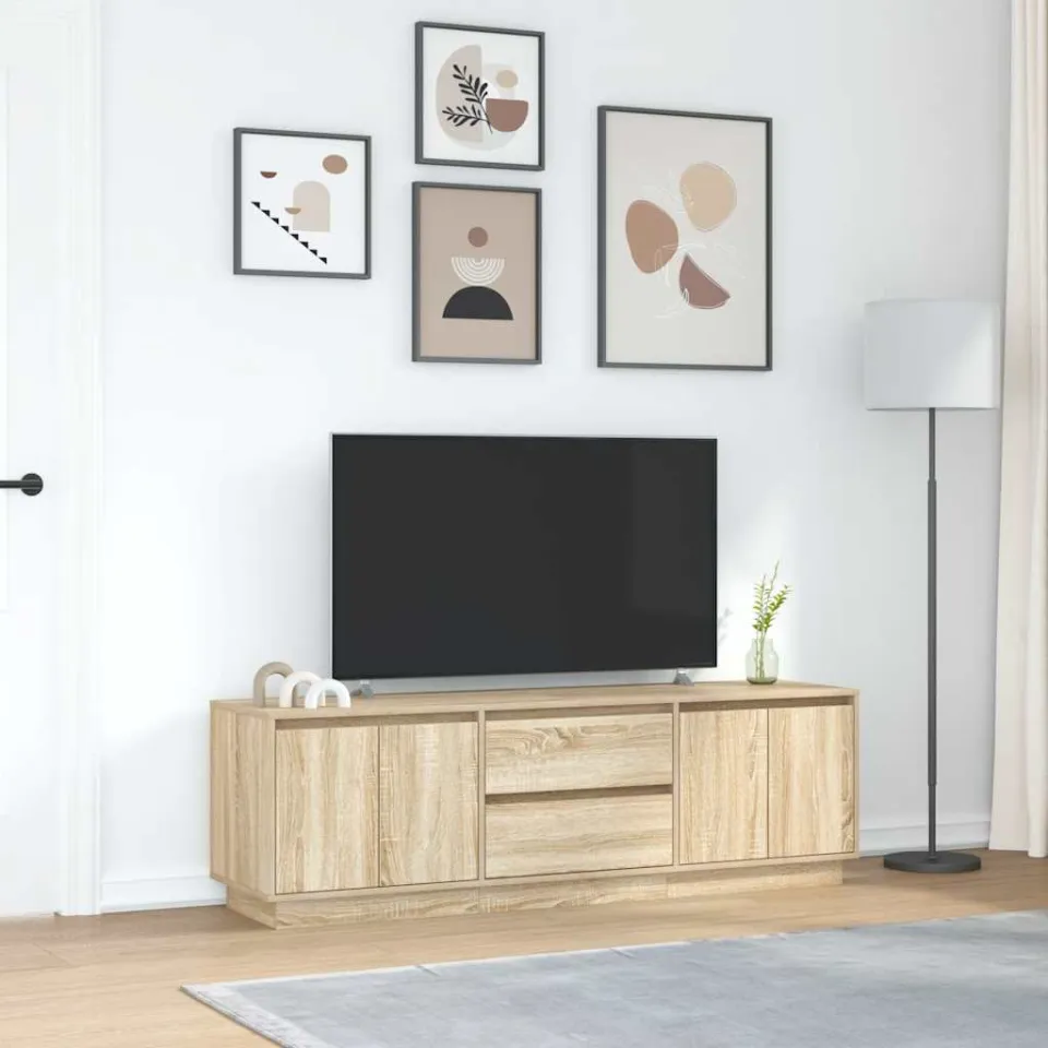 vidaXL Tv-meubel met LED-verlichting 160,5x41x50 cm sonoma eikenkleur, foto 3