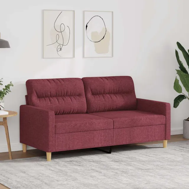 vidaXL Tweezitsbank 140 cm stof wijnrood