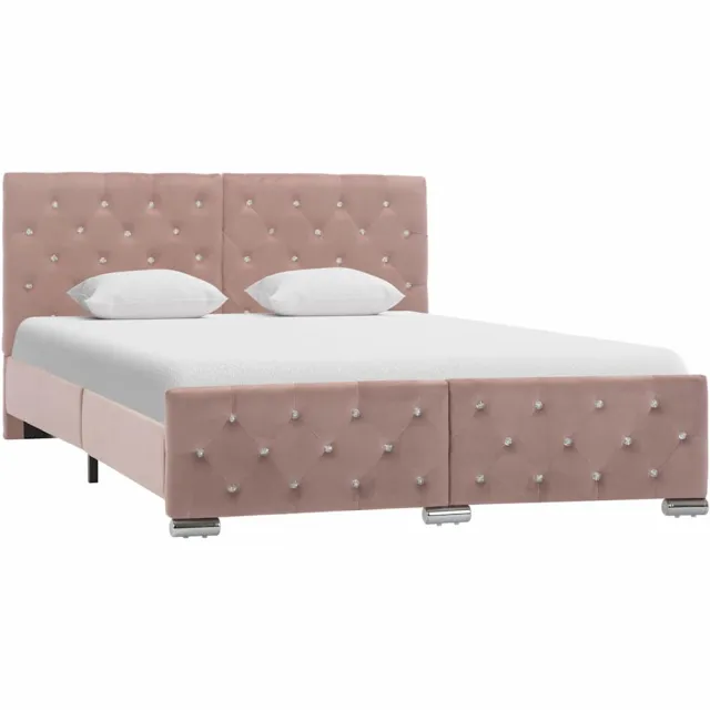 vidaXL Bedframe fluweel roze 140x200 cm