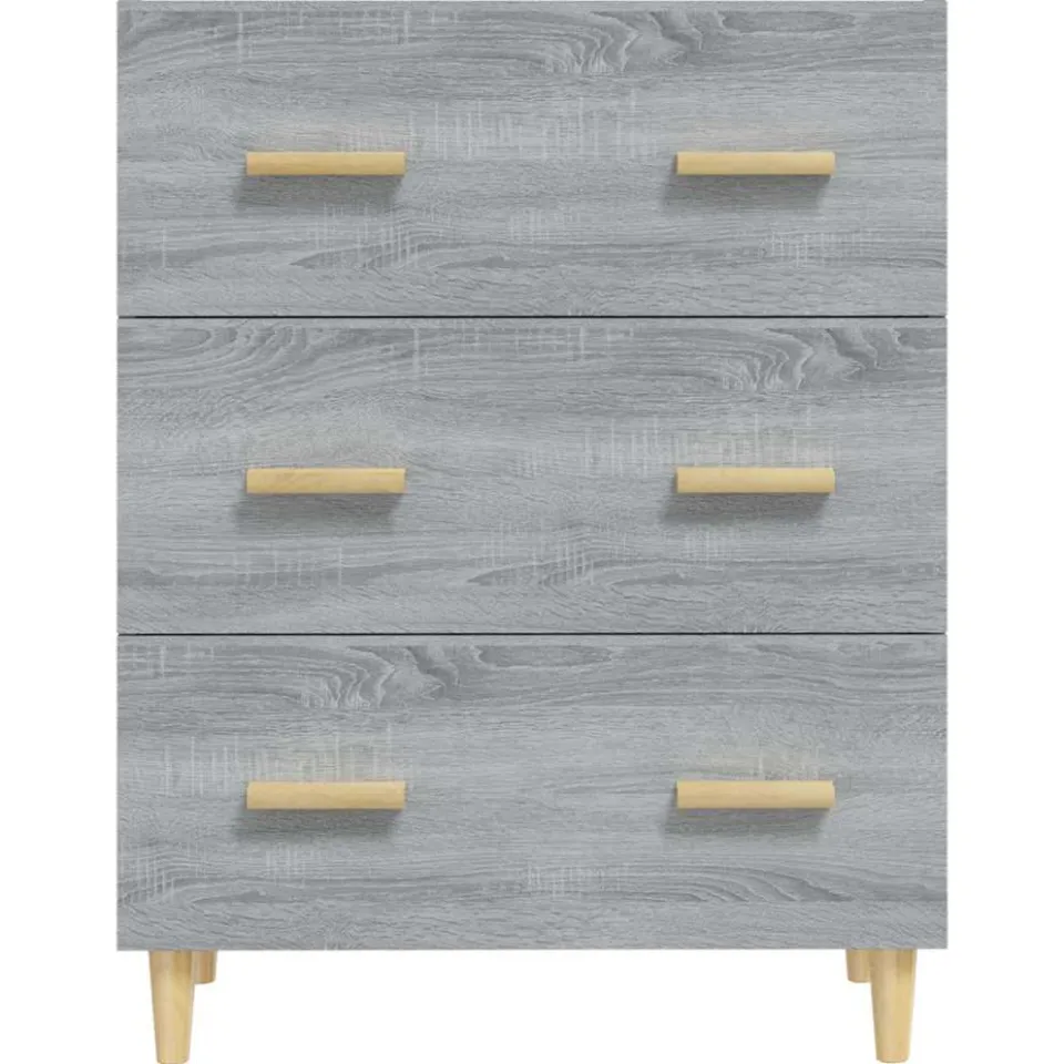 vidaXL Dressoir 70x34x90 cm bewerkt hout grijs sonoma eikenkleurig, foto 4