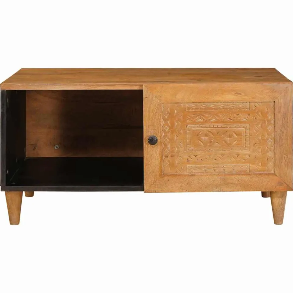vidaXL Salontafel Licht Bruin 80 x 50 x 40 cm Bewerkt hout, foto 3
